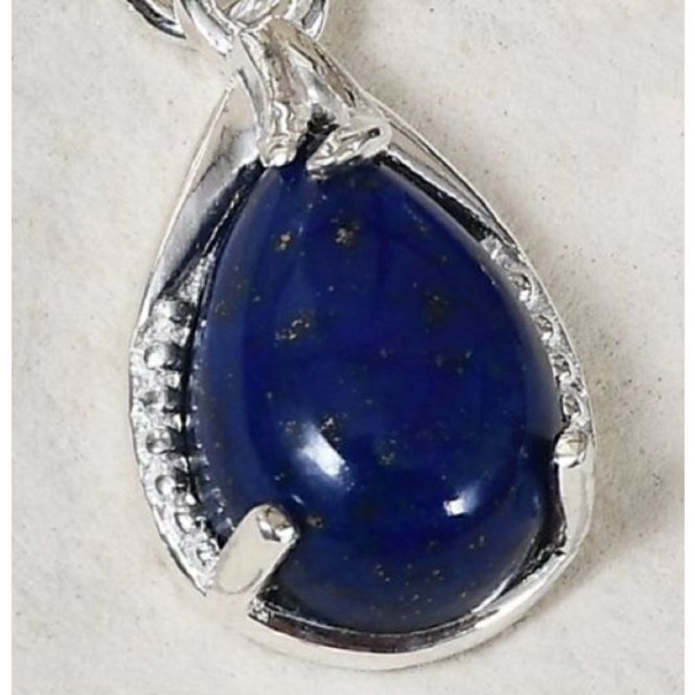 Lapis Lazuli Blue Sapphire Gem Drop Earrings in 925 Sterling Silver NEW